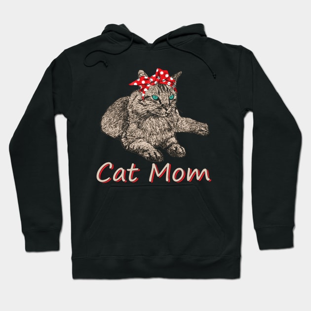 Funny Cat Mom Shirt for Cat Lovers Mothers Day Gift Hoodie by Walkowiakvandersteen